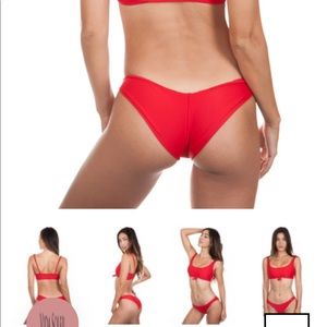Frankies Bikinis red Greer bottom size Medium
